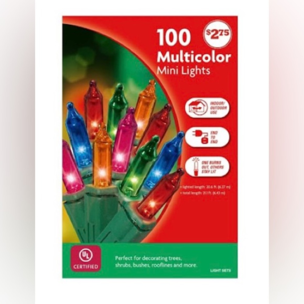 100 Multicolor Mini Christmas Lights (( 1 Order Equals 10 Unopened Boxes ))